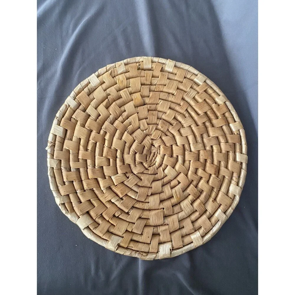 Woven Rattan Wicker 12” Round Place Matt Set Of 4 Straw Boho Table Setting Decor